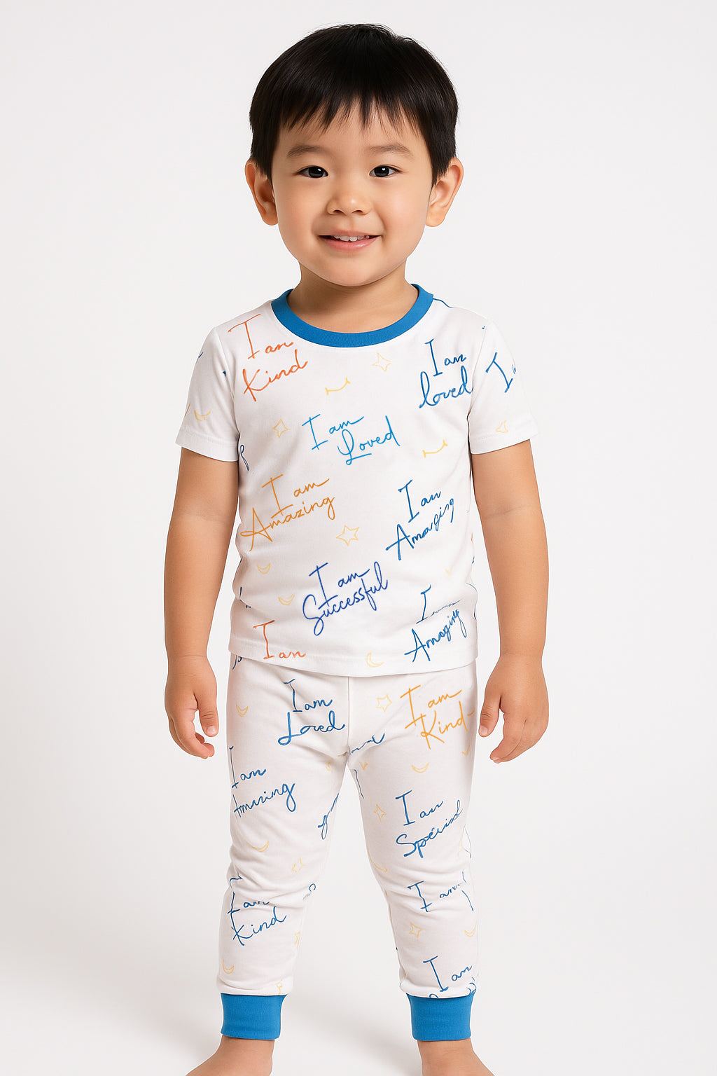 Affirmation Pajama Set - Bamboo Softness for Kids (Blue)