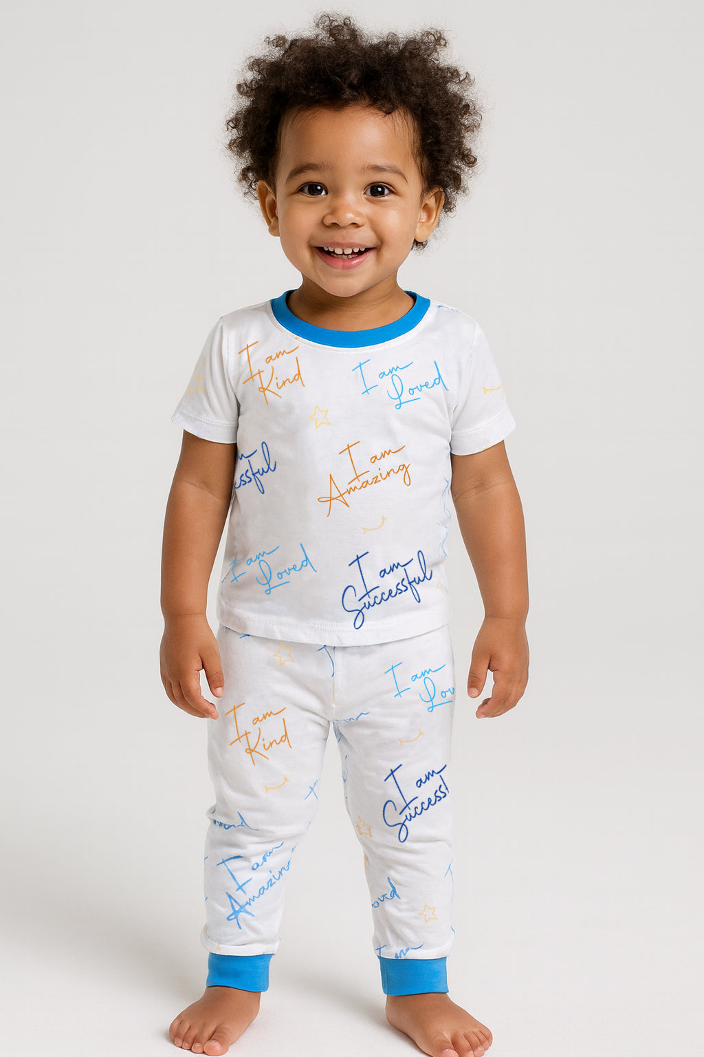 Affirmation Pajama Set - Bamboo Softness for Kids (Blue)